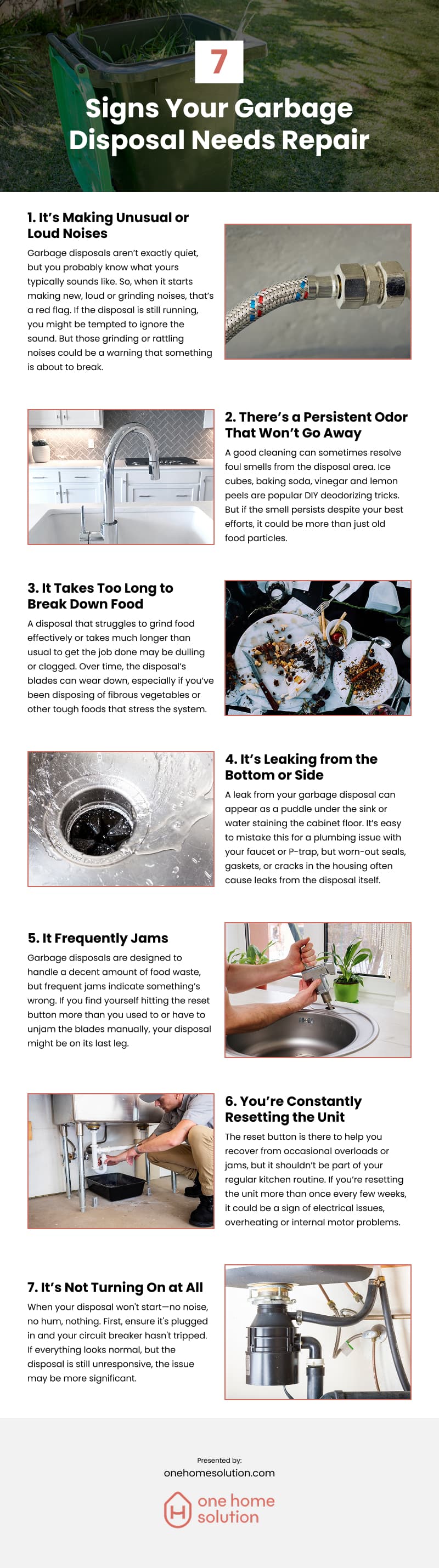 7 Signs Your Garbage Disposal Needs Repair Infographic